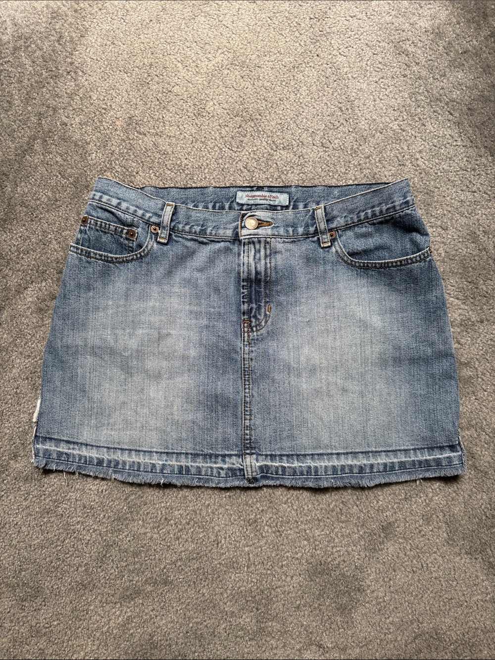 Vintage Abercrombie & Fitch Faded Light Blue Denim Mini Skirt